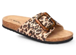 Klett-Pantolette in Leder-Optik