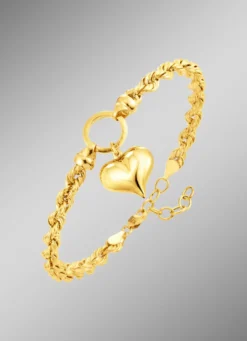 Kordel-Armband mit Herz-Anhänger