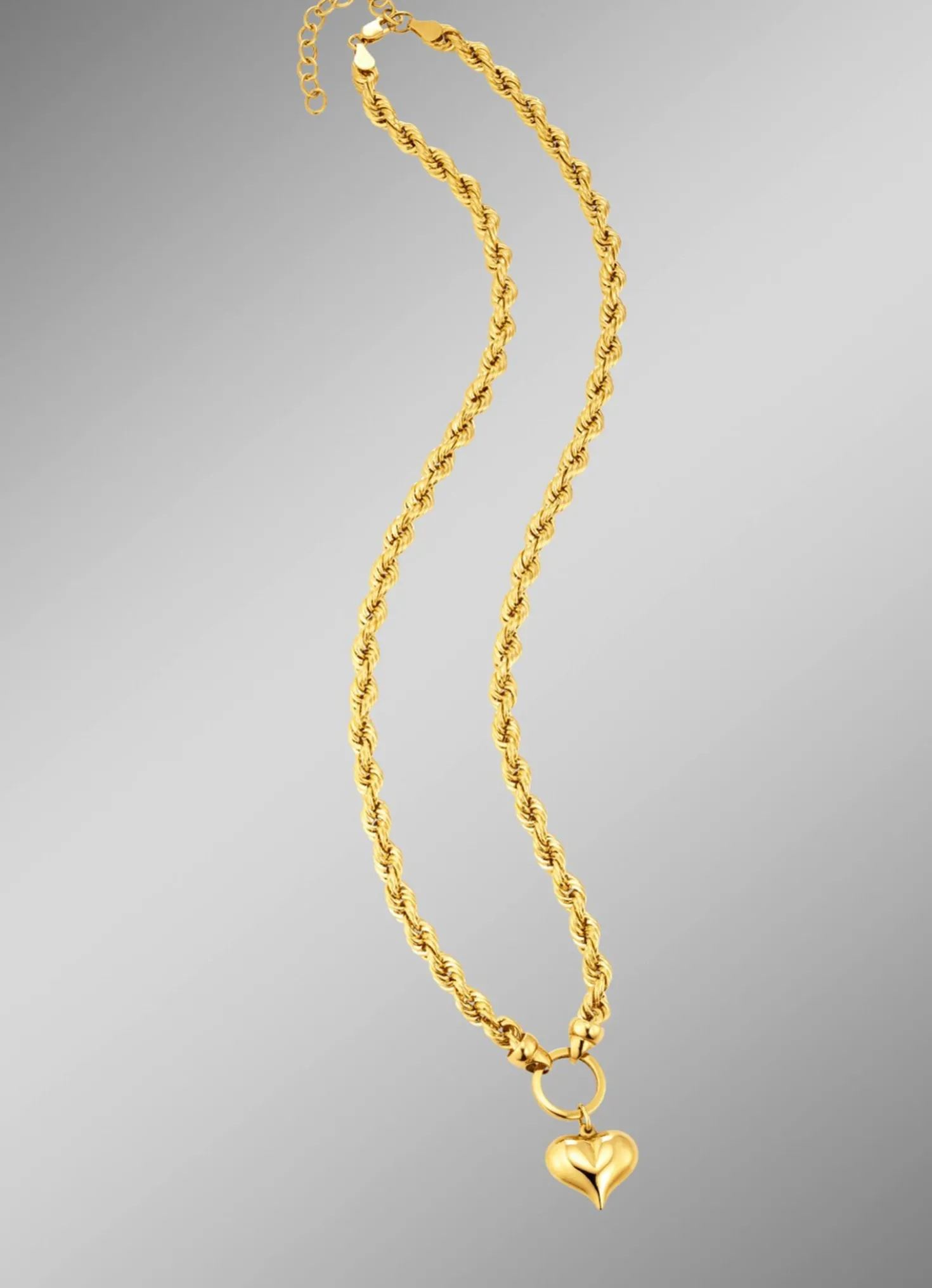 Kordelkette mit Herz-Anhänger