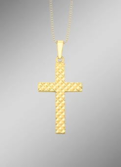 Kreuz-Anhänger mit Diamantmuster