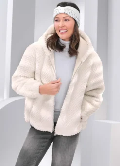 Kurzjacke mit fester Kapuze