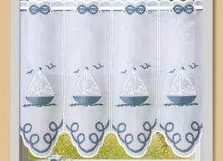 Kurzstore aus besticktem Batist mit Stangendurchzug
