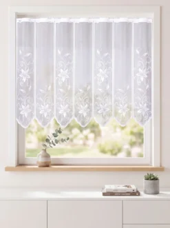 Kurzstore mit Blumenranken-Motiv und Stangendurchzug