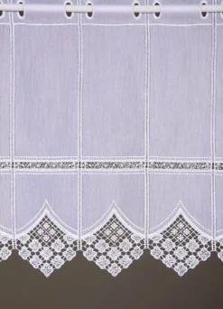 Kurzstore mit edler Macramé-Spitze und Stangendurchzug