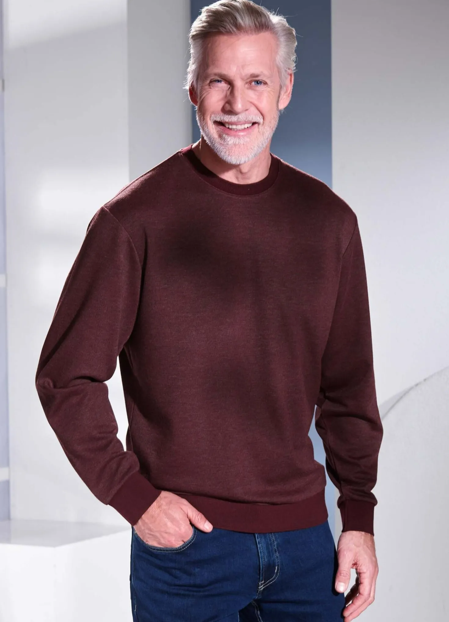 Langarmshirt mit rundem Halsausschnitt