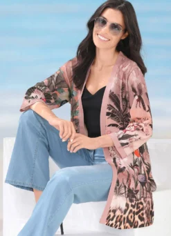 Laurina Blusenjacke mit farbbrillantem Druckdessin