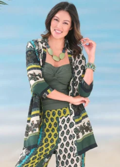 Laurina Blusenjacke mit farbbrillantem Druckdessin