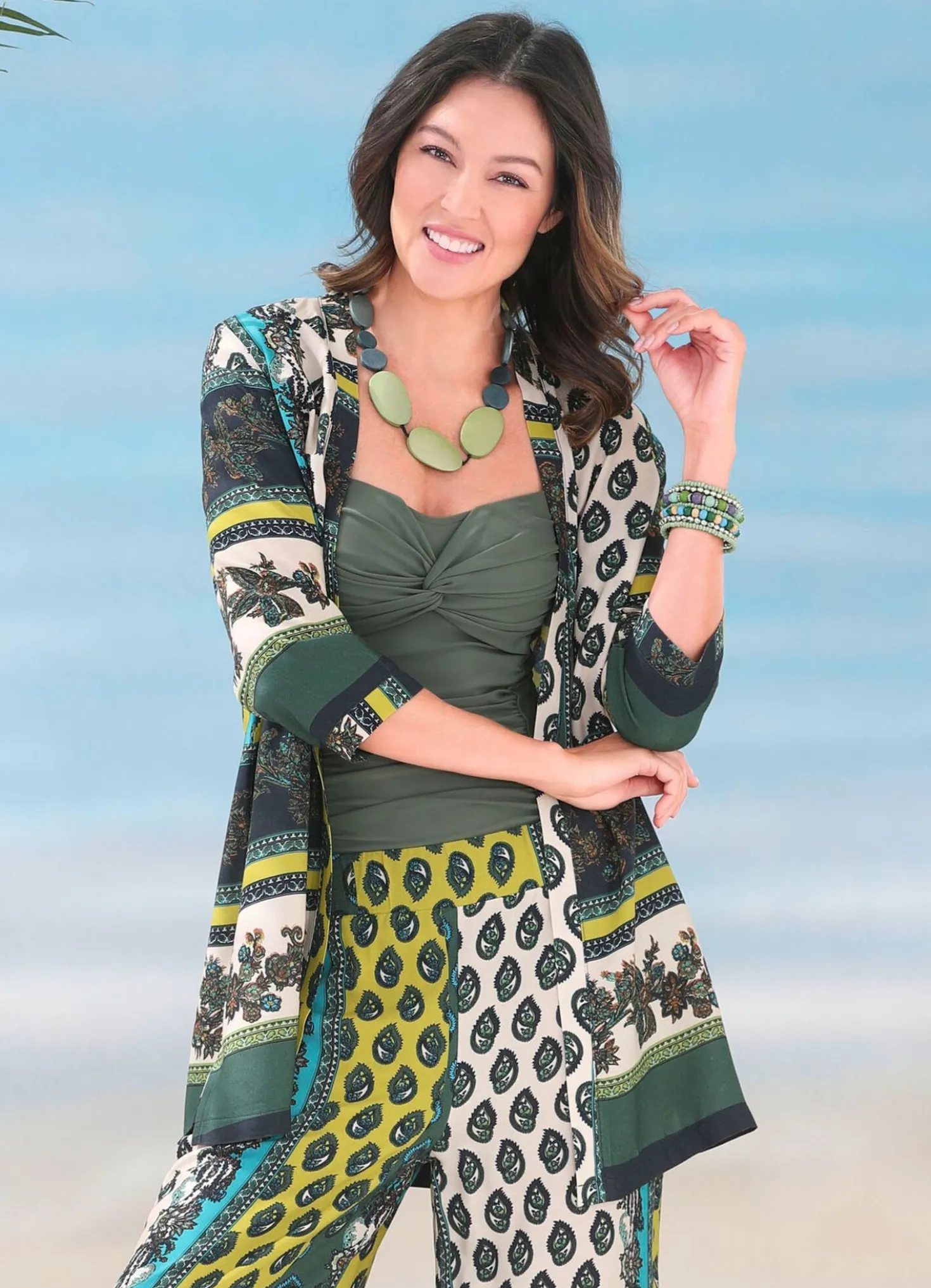 Laurina Blusenjacke mit farbbrillantem Druckdessin