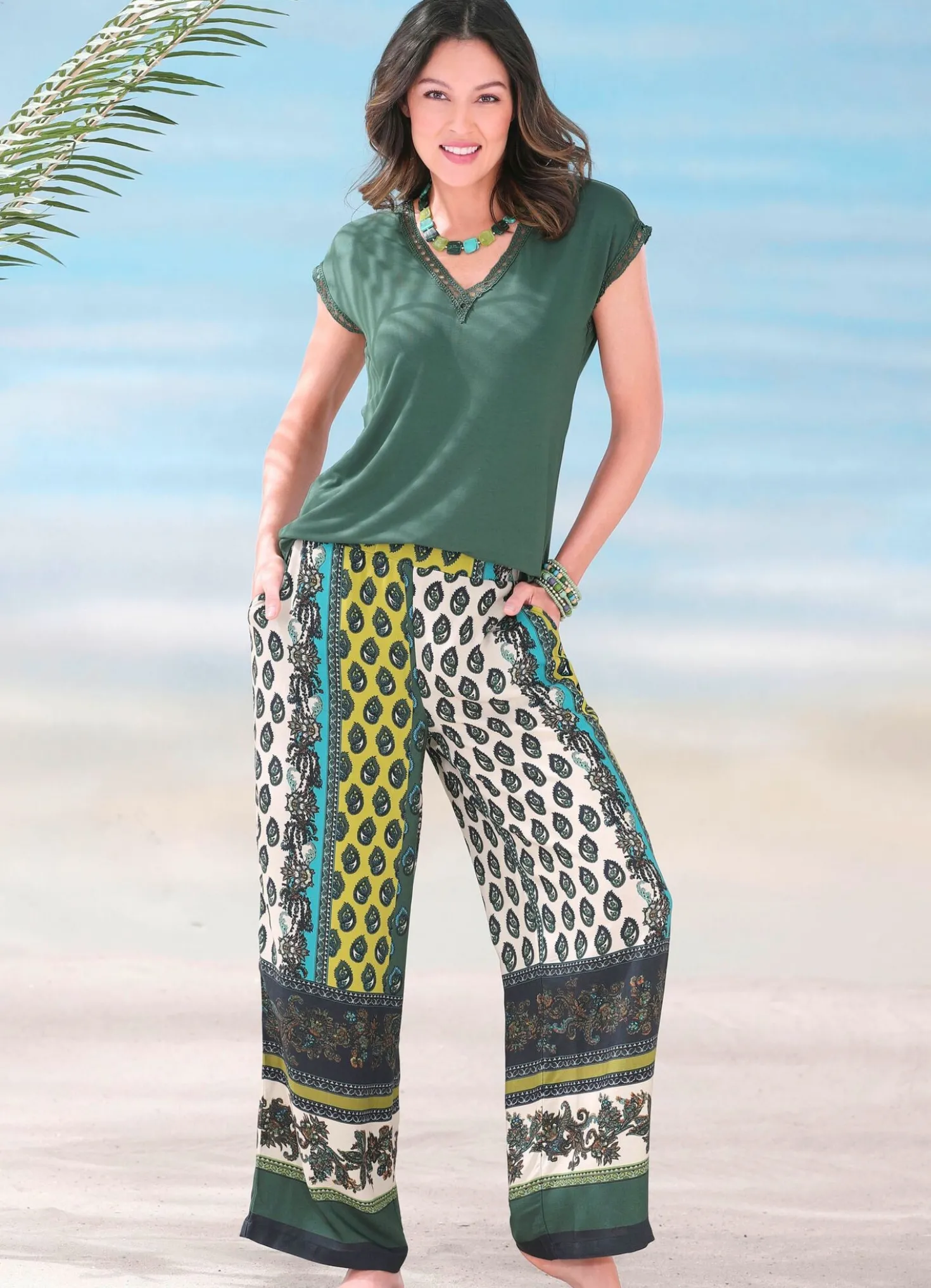 Laurina Hose mit farbbrillantem Druckdessin