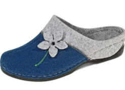 Laurina, klassische Damen-Hausschuhe, mit Blüten-Applikation