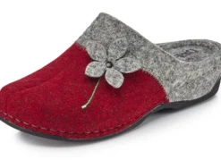 Laurina, klassische Damen-Hausschuhe, mit Blüten-Applikation