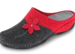 Laurina, klassische Damen-Hausschuhe, mit Blüten-Applikation