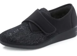 Laurina, klassische Damen-Klettschuhe, mit elastischem Samt