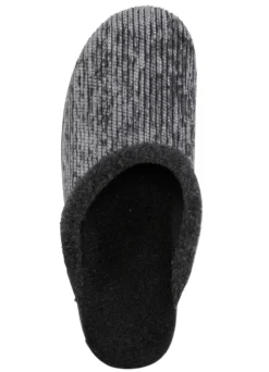 Laurina Pantoffel aus changierendem Cord-Material mit Filzbesatz