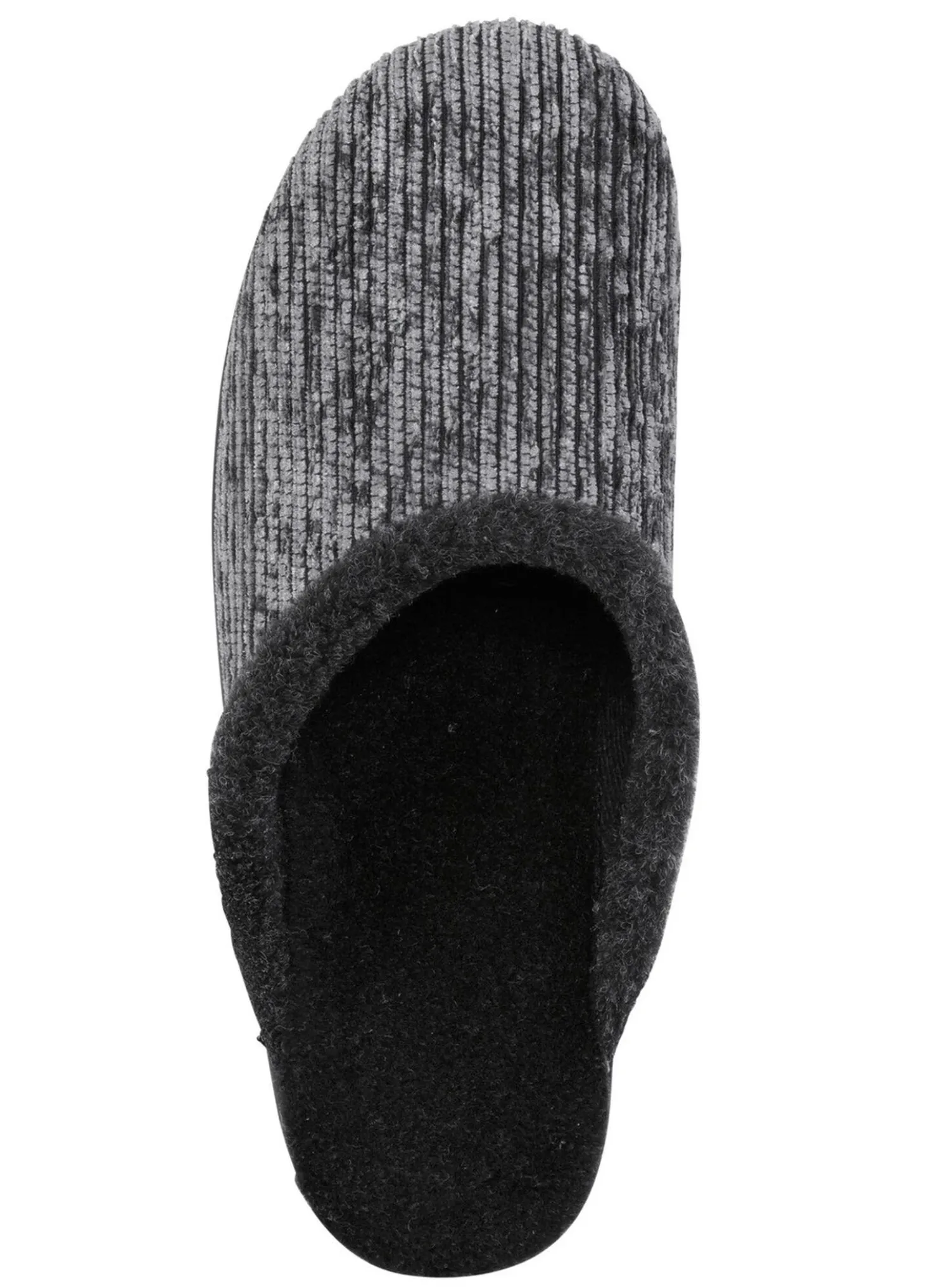 Laurina Pantoffel aus changierendem Cord-Material mit Filzbesatz