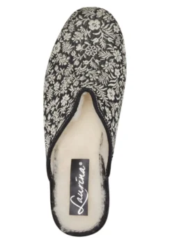 Laurina Pantoffel mit Blumen-Stickerei
