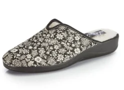 Laurina Pantoffel mit Blumen-Stickerei