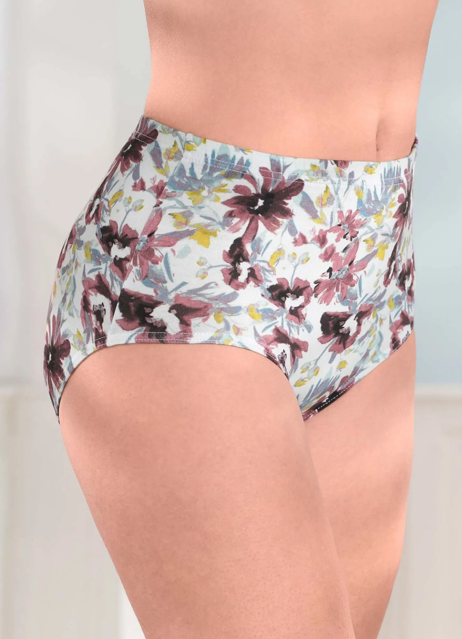 Laurina Viererpack Slips mit Floraldessin