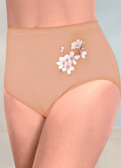 Laurina Viererpack Slips mit Blumenmotiv