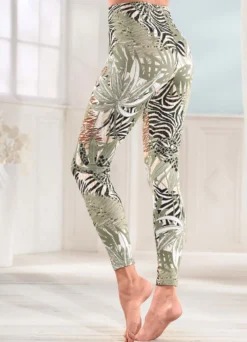 Laurina Zweierpack Leggings mit Gummizug im Bund