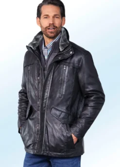 Lederjacke mit Doppeltaschen