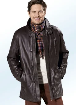 Lederjacke mit Reißverschluss-Doppeltaschen