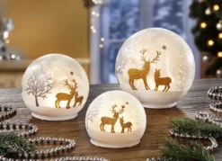 LED-Kugeln aus Glas, 3er-Set