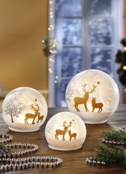 LED-Kugeln aus Glas, 3er-Set