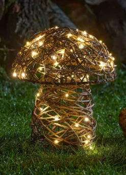 LED-Rattan-Pilz mit Timerfunktion
