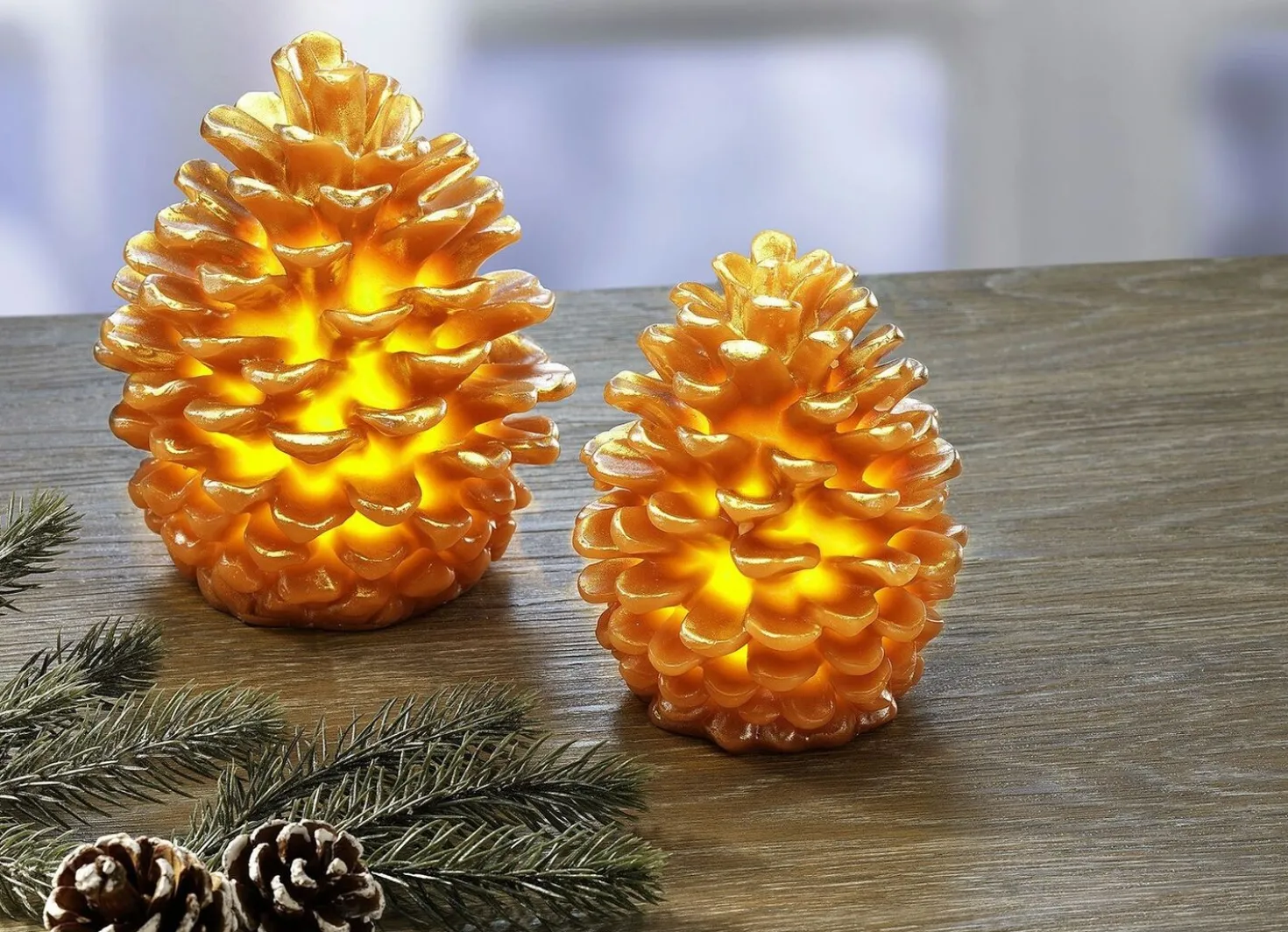 LED-Zapfen mit Flackereffekt, 2er-Set