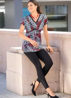 Leggings mit edel glänzendem Ziermotiv