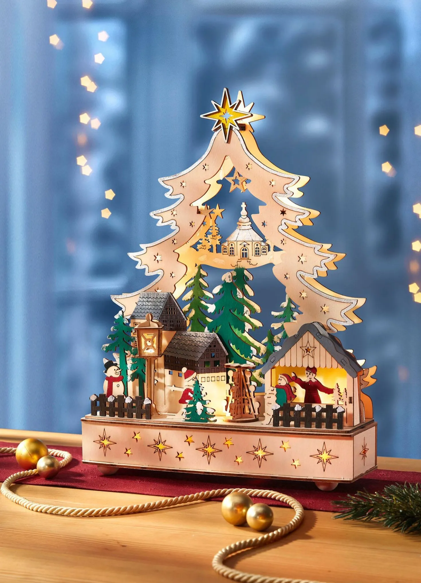 Lichterbogen aus hochwertigem Holz