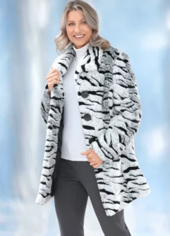 Longjacke aus kuscheligem Kunstpelz