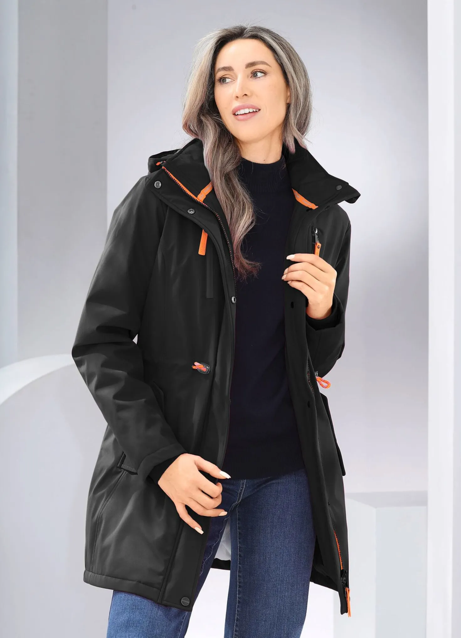 Longjacke aus Softshell