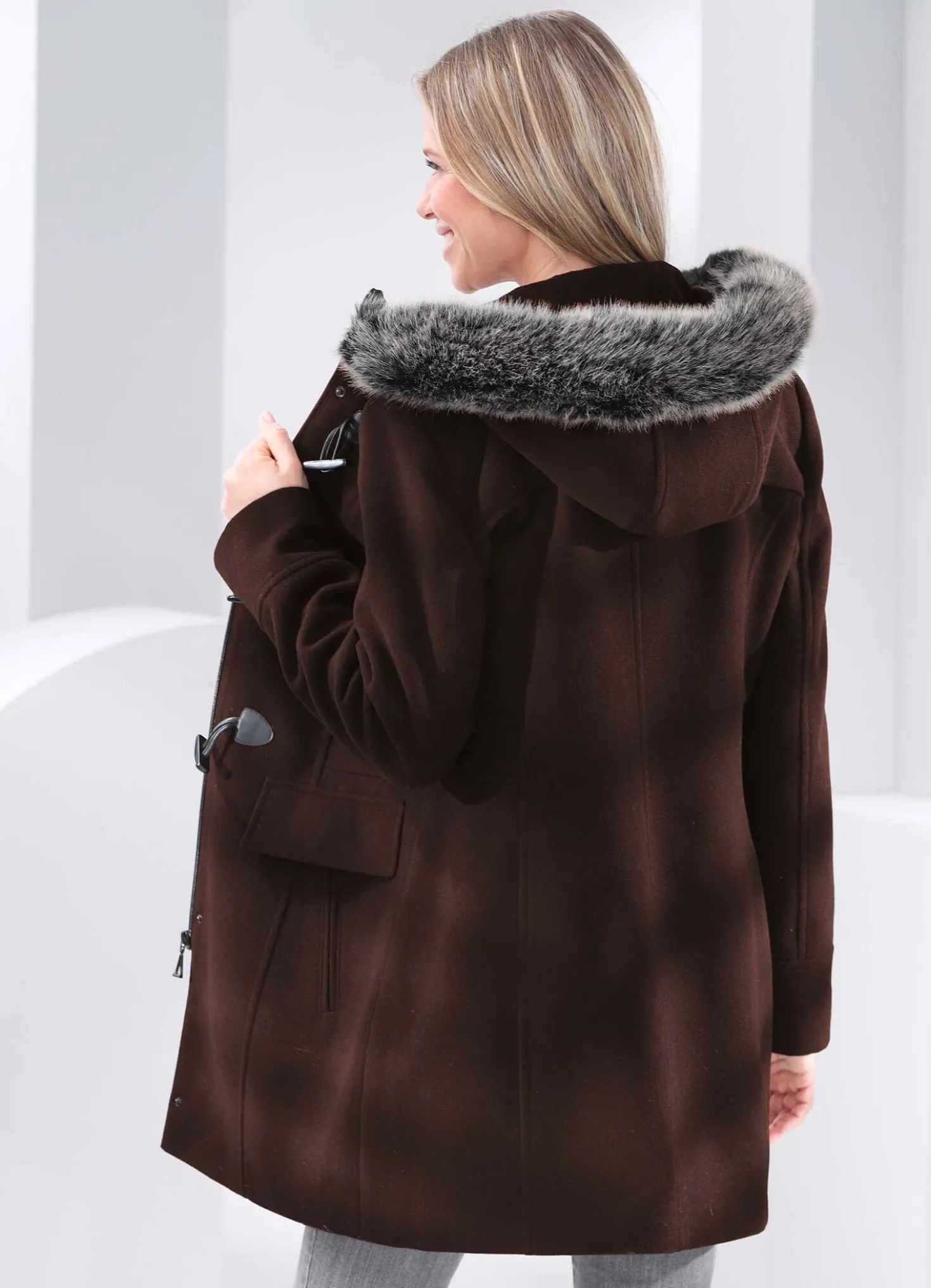Longjacke in Dufflecoat-Optik