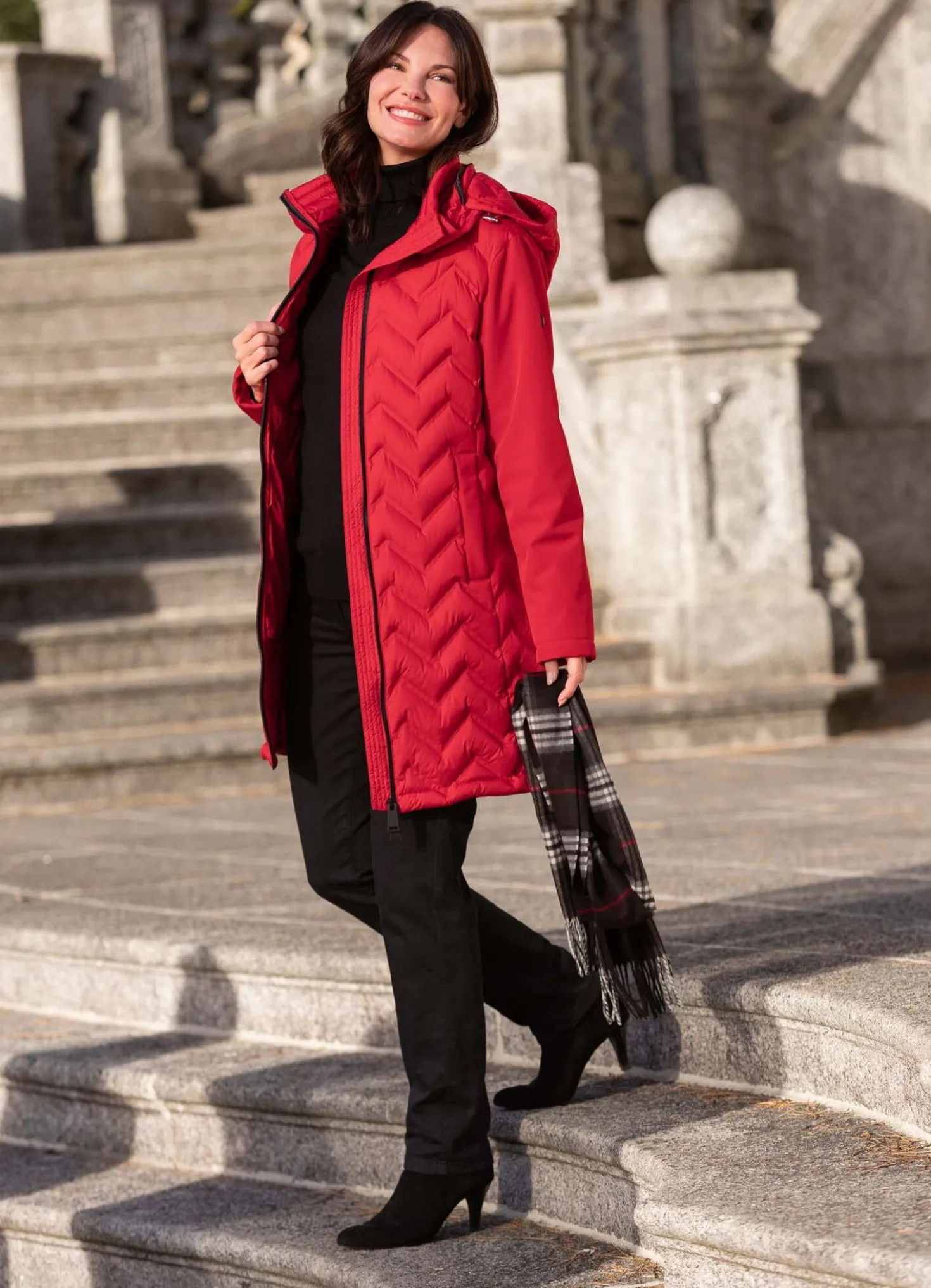 Longjacke mit geklebten Kammern