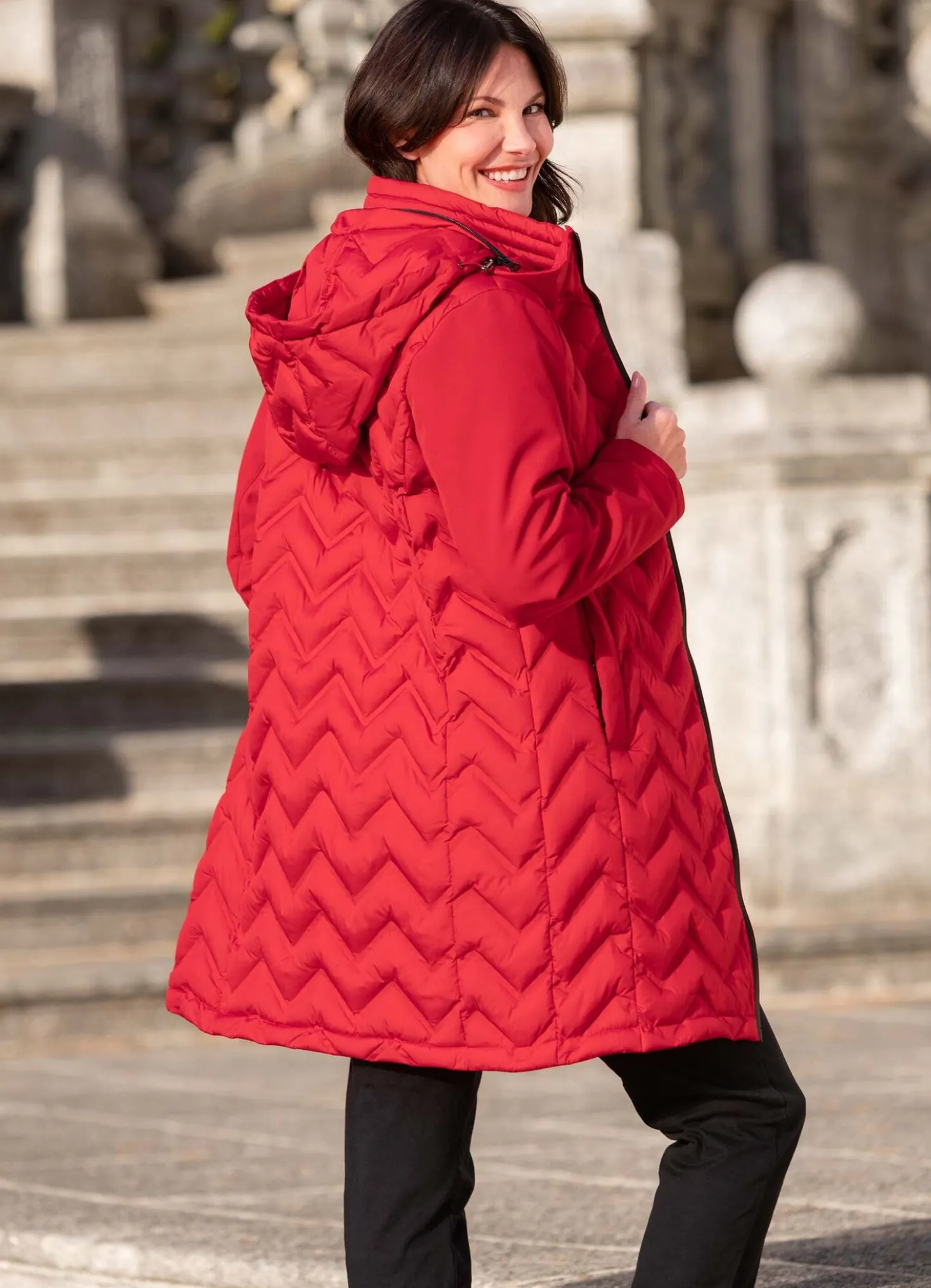 Longjacke mit geklebten Kammern