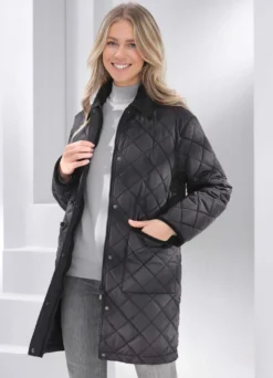 Longjacke mit Rautenstepp