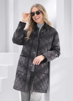 Longjacke mit Rautenstepp