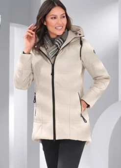 Longjacke mit verlängertem, abgerundetem Rückteil
