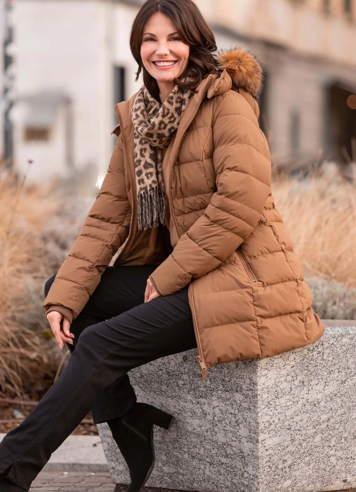 Longjacke mit 2-Wege-Reißverschluss