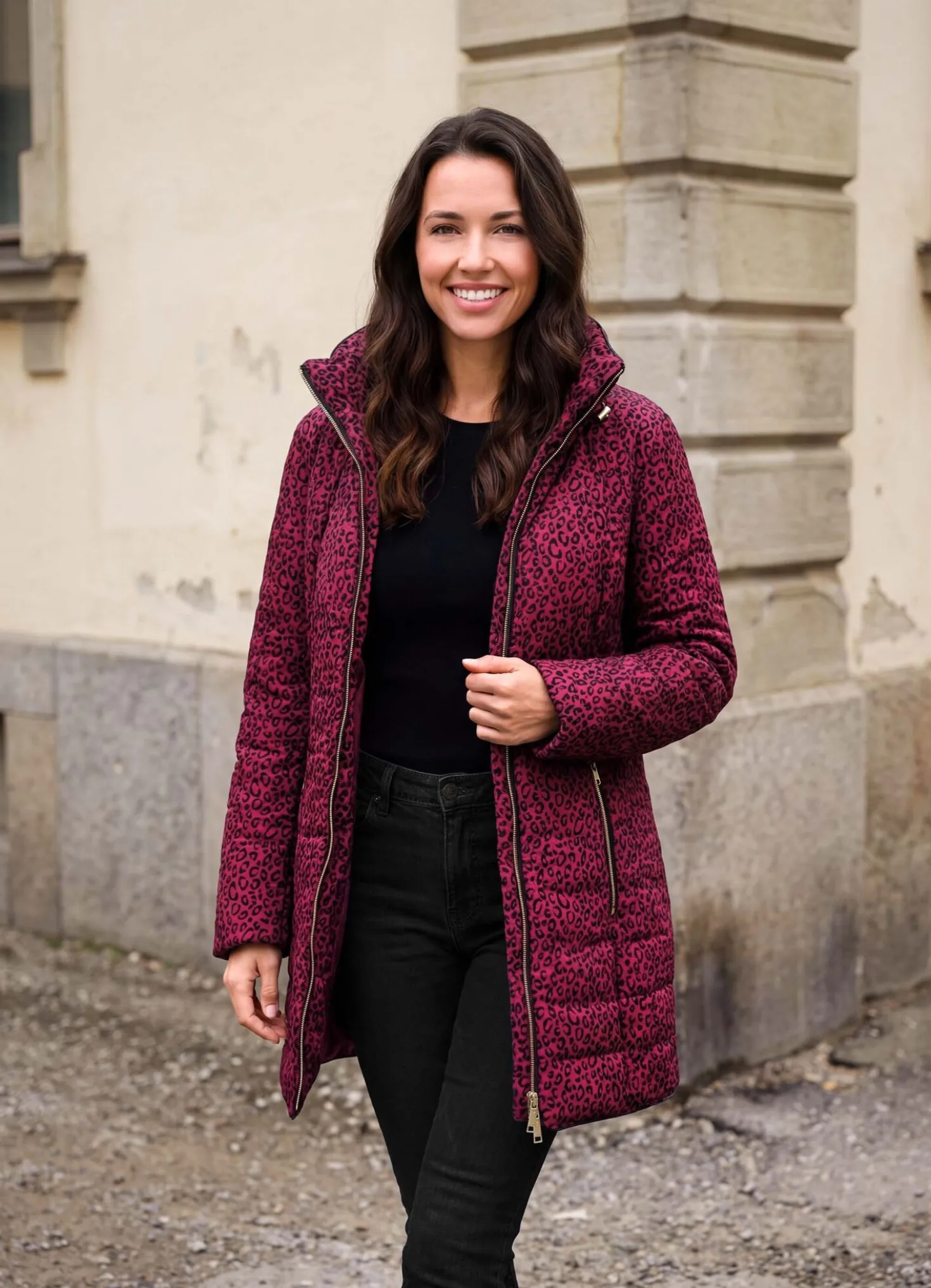 Longjacke mit 2-Wege-Reißverschluss