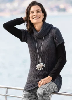 Longpulli mit Strukturmix