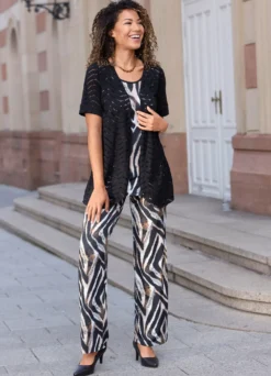 Longshirt in Jackenoptik