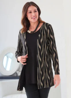 Longshirt in Jackenoptik