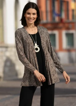 Longshirt in Jacken-Optik