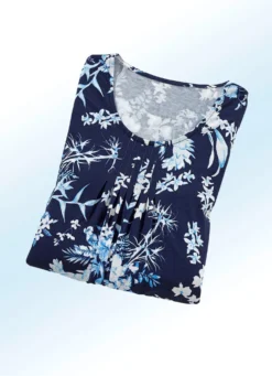 Longshirt mit dezenter Fältelung in 4 Farben