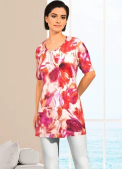 Longshirt mit dezenter Kräuselung im Vorderteil