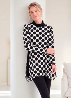 Longshirt mit legerem Rollkragen