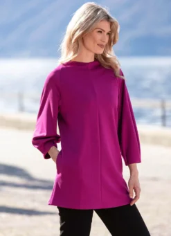 Longshirt mit seitlichen Eingrifftaschen